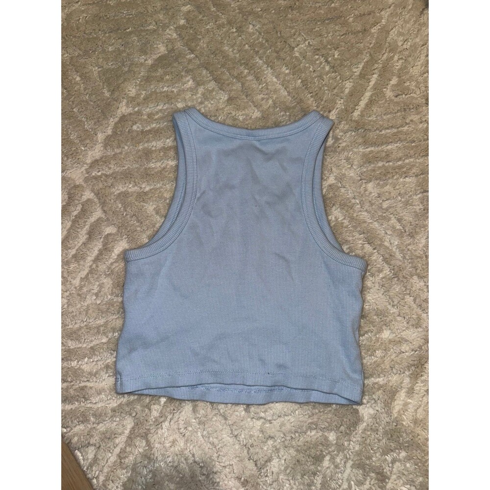H&M Pale Blue Ribbed Cropped Tank - Picture 3 of 3